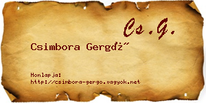 Csimbora Gergő névjegykártya